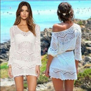 🎉HP🎉 Womens White Summer Boho Sexy Lace